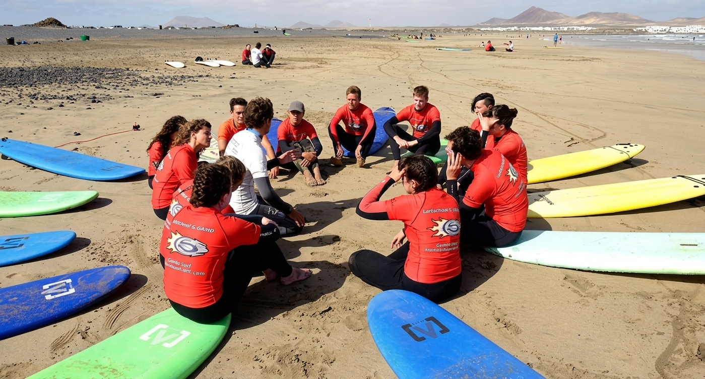 Clase de surf en Lanzarote