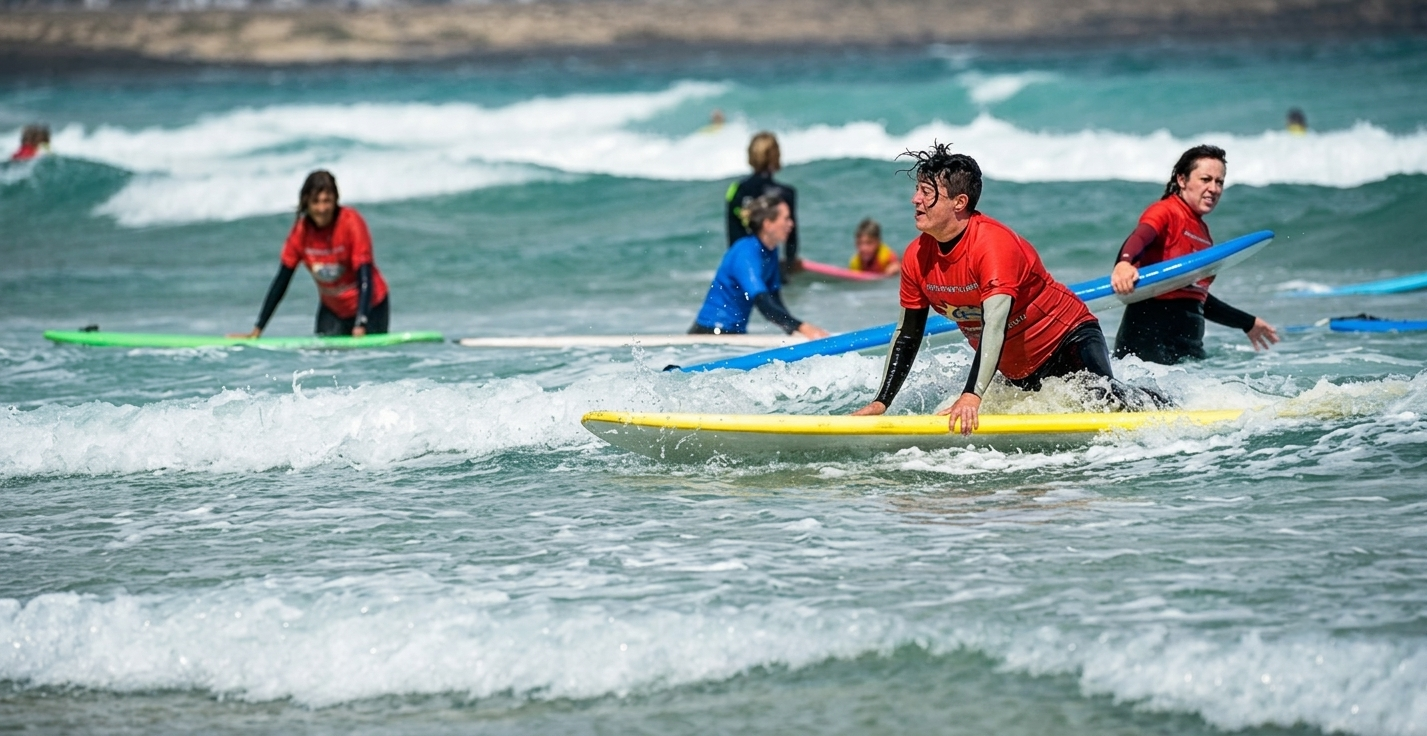 Clase de surf en Lanzarote