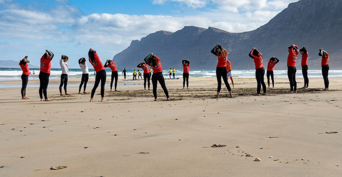 Clase de surf en Lanzarote